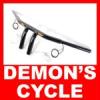 Black 1-1/4" Drag Handlebars 8" Rise with LED Turn Signals fit Harley-Davidson T-BARS 8-IN RISE 1-1/4 WITH LED TURN SIGNALS BLACK Image 