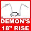 18" Rise Ape Hangers "El Diablo" Fat 1-1/4" Diameter with Hand Controls for Harley Motorcycles EL DIABLO FAT 18 APES HANGERS 1-1/4 W/CONTROLS Image 