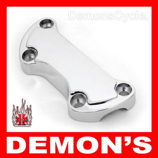 Chrome Upper Custom Handlebar Clamp for Harley Handlebar Clamp Ridged 34104 Image 