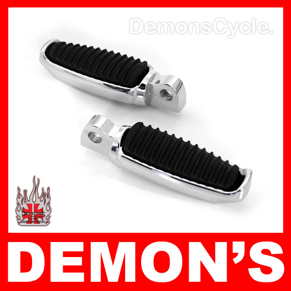 Chrome Rubberized Driver or Passenger Foot Pegs for Harley-Davidson Pegs Nightster Small Body 3570 Image 