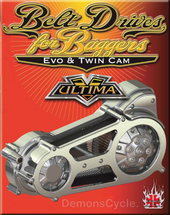 2" Open Belt Polished Primary for Harley-Davidson Baggers FLT FXR 1990-2006 Open Belt Primary 2 pol 58853 Image 