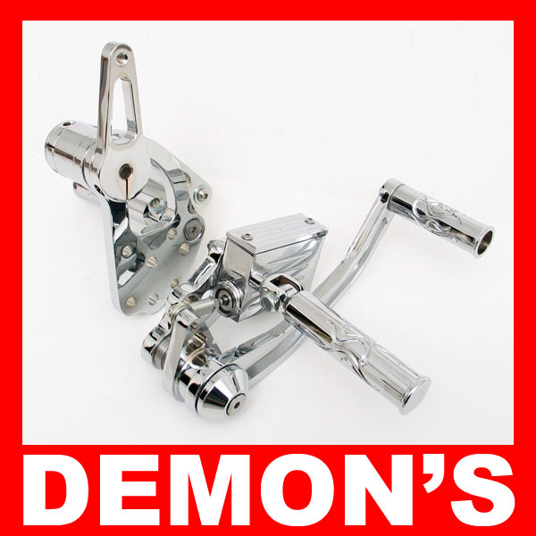 Chrome Billet Forward Controls for Harley Big Twins 70-99 FLAMES FControls 6371 Image 