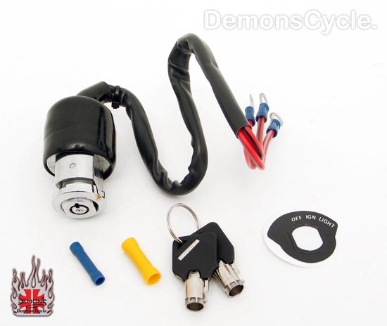 Round Key Ignition Starter Switch Three-Position for Harley  Image 