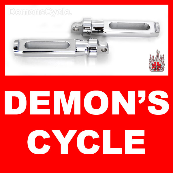 Chrome Billet Driver or Passenger Foot Pegs (Slotted) for Harley-Davidson Foot Pegs Slotted 5101 Image 