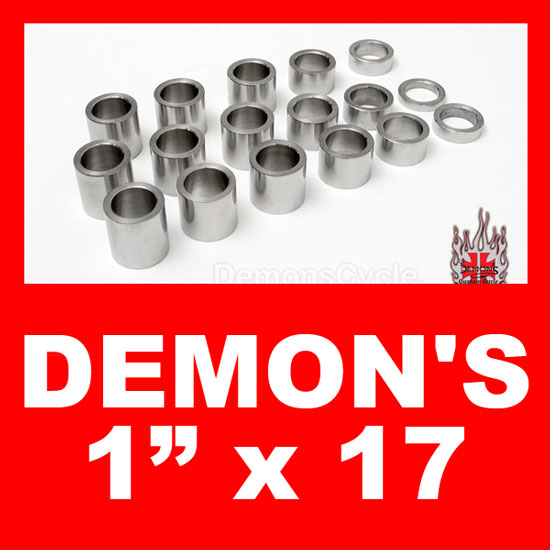 17 Universal 1" Assorted Axle Spacers for Harley-Davidson Axles Axle Spacers 1 inch 17 Image 