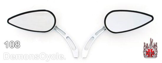 Chrome Custom Billet Big Eye Mirrors Set for Harley-Davidson mirrors 108 Image 