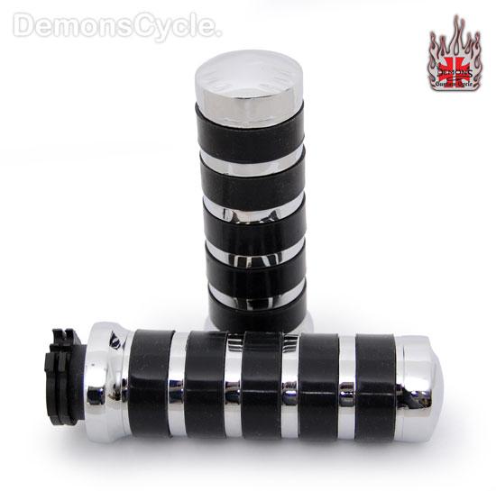 Chrome Hand Grips "5 Bands" for Harley-Davidson Grips 120133 Image 