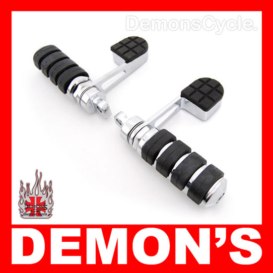 Chrome Anti-Vibe Footpegs with Stirrup Heel Restfor Harley-Davidson Softail, FXWG, FXR  Image 