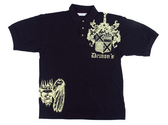 Demon's Cycle Black Polo Shirt L Demons Black Polo Shirt L Image 