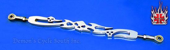 Chrome Billet Shift Rod "Tribal Skulls" Stock Harley-Davidson Linkage Length  Image 