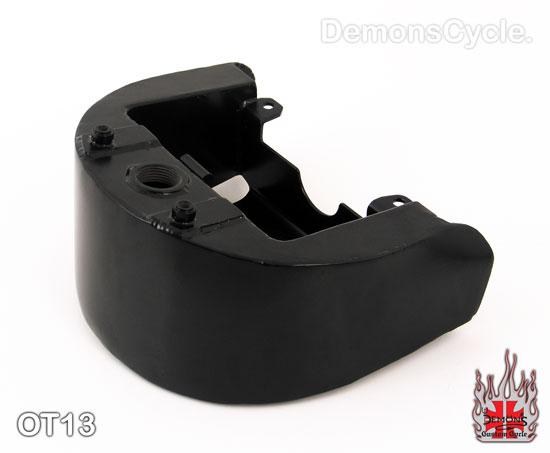 Horse Shoe Oil Tank for Harley-Davidson Softail and Fatboy Center Fill Black Oil Tank Image 