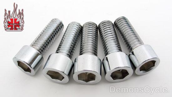 Set of 5 Chrome Allen 3/8" 1-1/4" Bolts for Harley-Davidson bolts 5 Image 