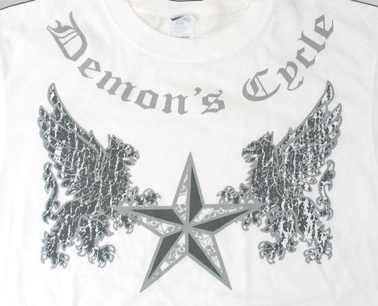 Demon's Cycle Nautical Star and GriffinsT-Shirt (White S) Demons T Shirt Griffins White S Image 