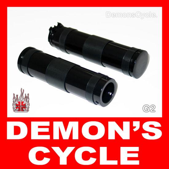 Black Anodized Billet Grips SMOOTH for Harley-Davidson BLACK SMOOTH GRIPS Image 