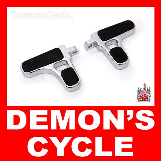 Chrome Anti-Vibe Footpegs with Gun-Style Heel Rest for Harley Softail, FXWG, FXR  Image 
