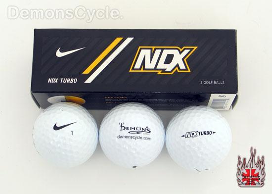 3 Nike NDX TURBO Distance Golf Balls with Demon's Cycle Logo 3 Golf Balls Nike NDX Image 