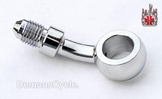 Chrome 12mm 35 Bend Banjo Bolt, Harley Brake Fitting  Image 