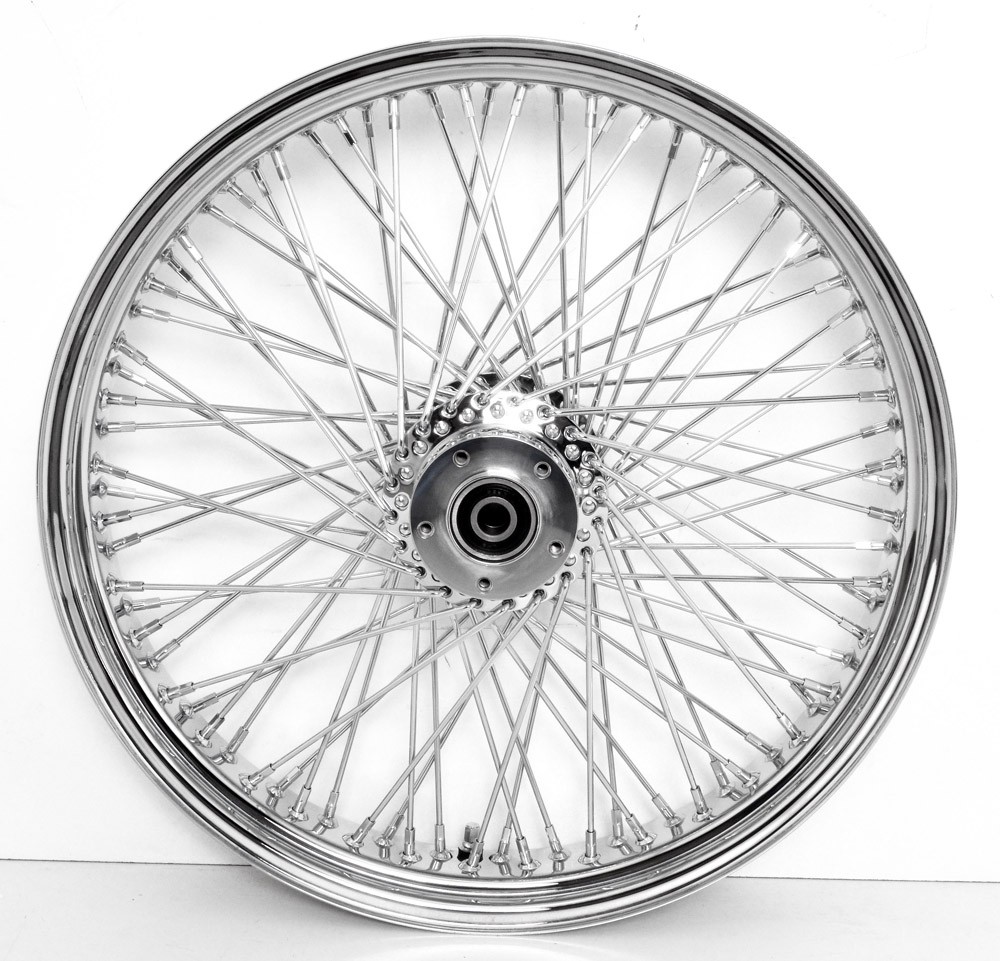 21"  x 3.5" 80 Spoke Chrome Billet Hub Front Wide Glide Wheel for Harley Davidson Dual Disc 25MM ABS Bearings