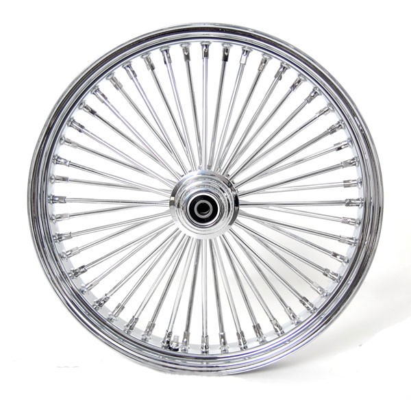 21 x3.5" Chrome Mammoth 48 Fat Spokes Front Wheel for Harley-Davidson Single Disc