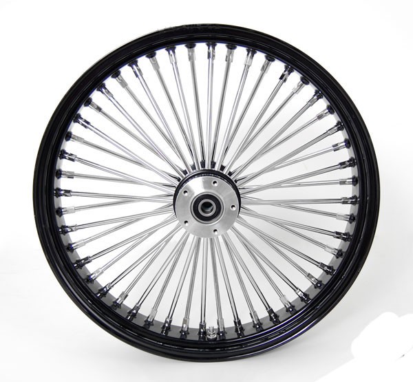 21x3.5" Black Mammoth 48 Fat Spokes Front Wheel for Harley-Davidson Dual Disc