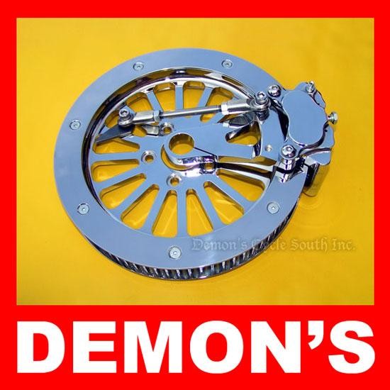 Chrome Billet Rear Brake/Pulley Combo for Harley 70 1-1/8