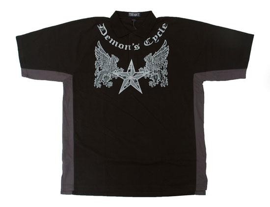 Demon's Cycle Black and Grey Polo Shirt XXL