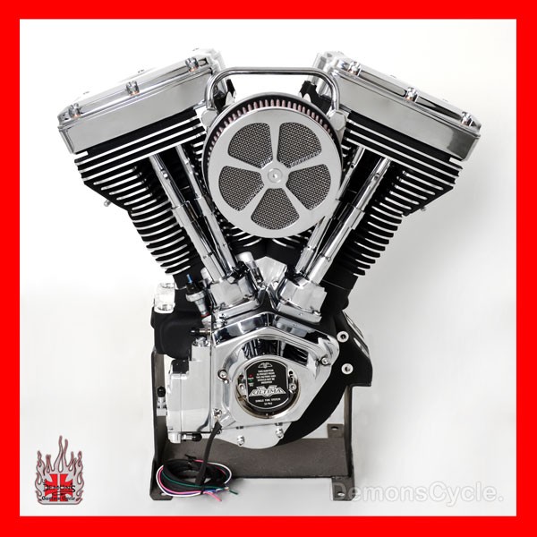 Demon's 114ci Evolution-Style Engine for Harley-Davidson Black and Chrome Finish