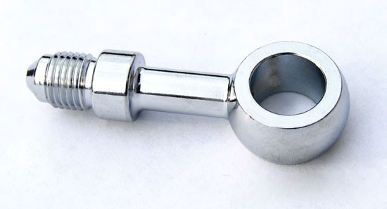 Chrome 12mm Straight Banjo Bolt, Harley Brake Fitting