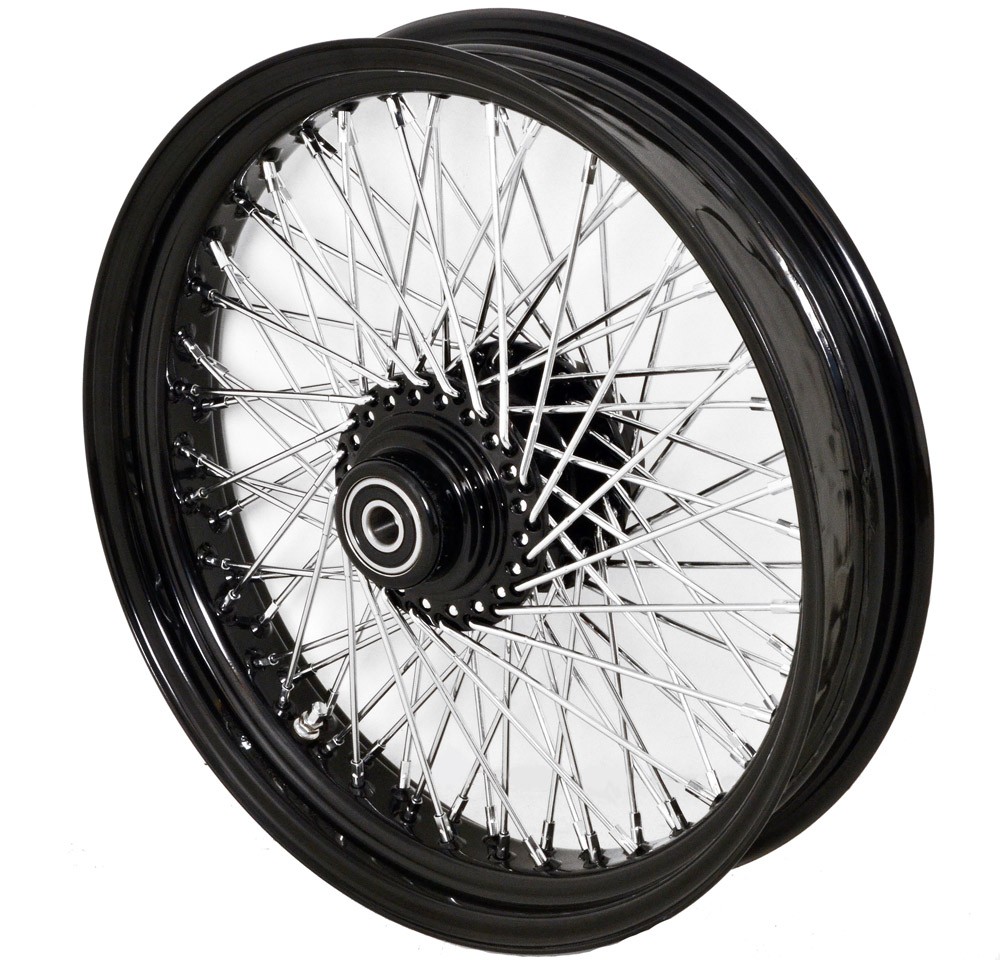18 x3.5" Black 80 Spokes Front Single Disc Wheel for Harley-Davidson