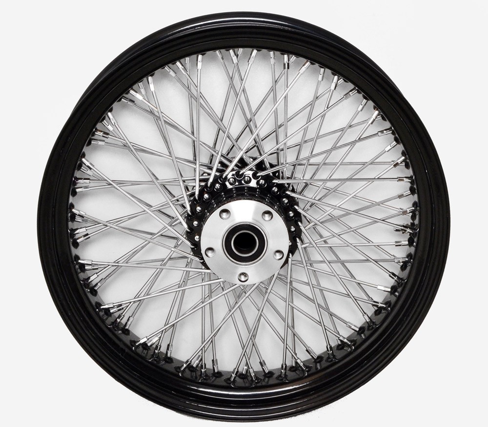 18 x4.25" Black 80 Spokes Rear Wheel for Harley-Davidson 150 Wide Tires