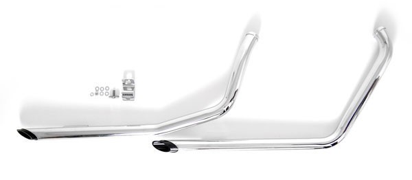 Drag Pipes Exhaust Slash Cut with Black Tips for Harley-Davidson Softail FXST 1986-06
