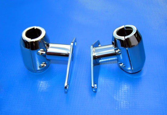 Chrome Custom Fender Tabs for Harley 3/4" Springer Front Ends