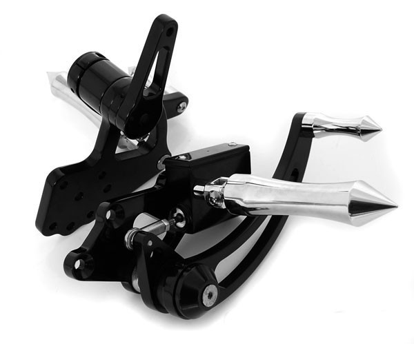 2" Extended Black Billet Forward Controls for Harley Big Twins 70-99 SPEAR