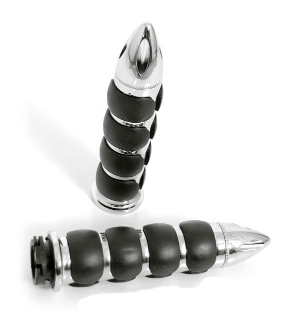 Chrome Billet Hand Grips BULLET 8 PADS for Harley-Davidson