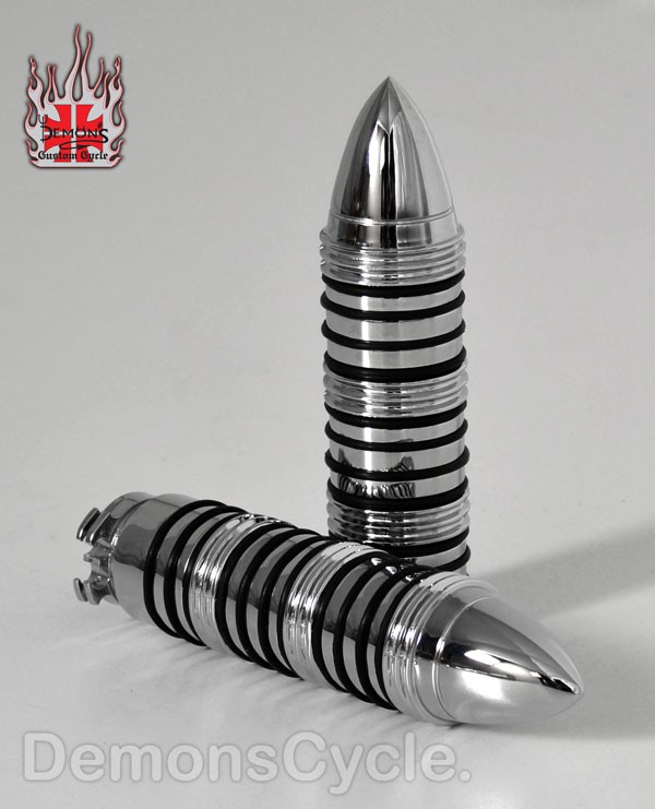 Chrome Billet Hand Grips BULLETS for Harley-Davidson