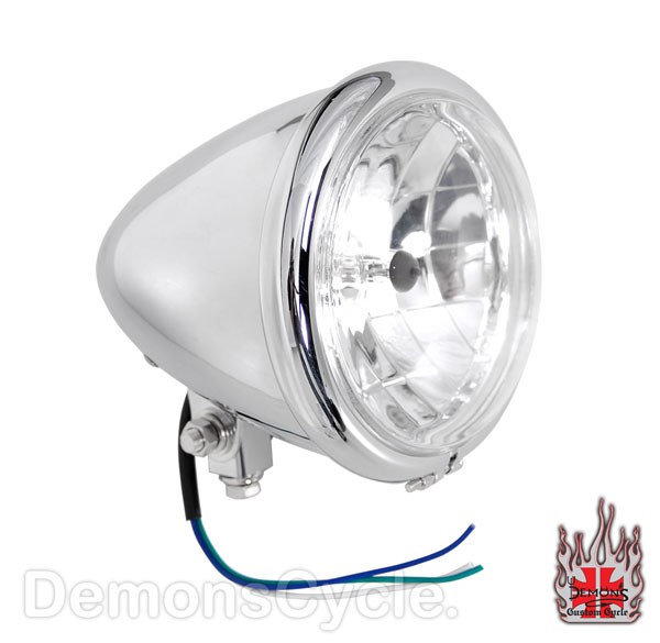 Universal Chrome Halogen 5.5" Headlight fits Harley-Davidson Motorcycles