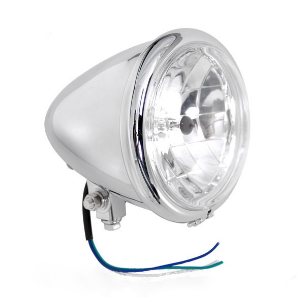 Universal Chrome Halogen 5.5" Headlight fits Honda Yamaha Suzuki Kawasaki Motorcycles