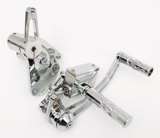 Chrome Billet Forward Controls for Harley-Davidson Big Twins 2000-Up FLAMES