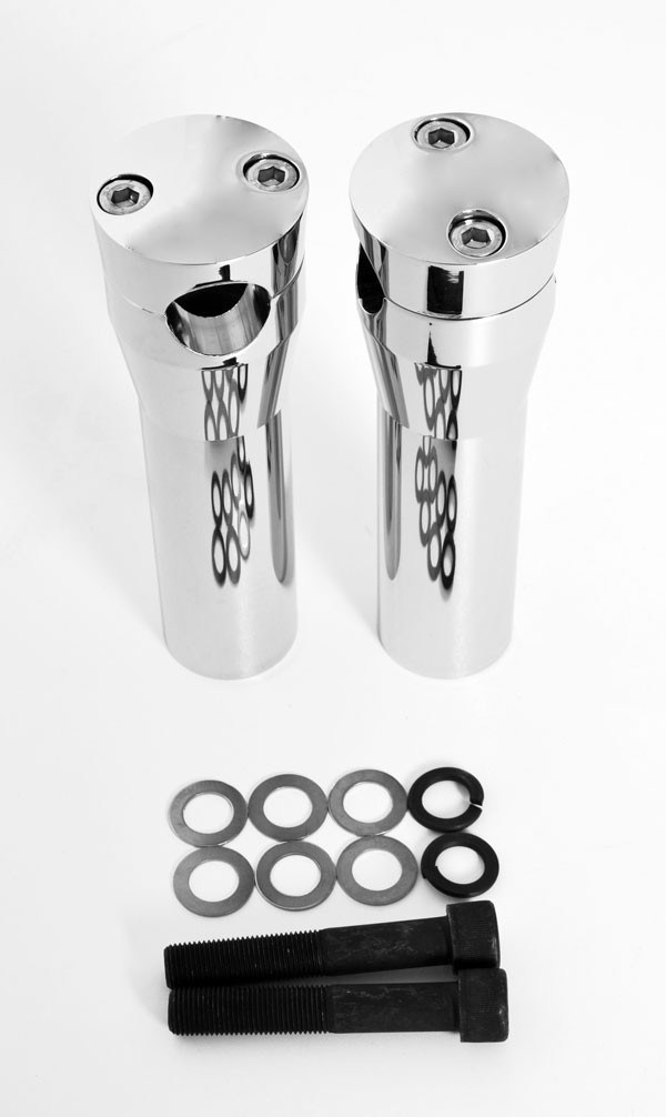 6" Rise Chrome Billet Handlebars Risers for Harley-Davidson Springer Front Ends