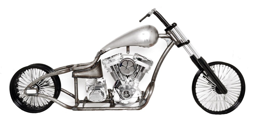 200 Pro-Street Drop Seat Rolling Chassis for Harley-Davidson Big Twin Engine Complete Driveline Kit Black