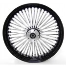 18 x3.5" Black Mammoth 48 Fat Spokes Front Dual Disc Wheel for Harley-Davidson