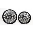 21 x 3.5" 18 x 3.5" Set of All Black Mammoth 52 Twisted Black Spokes for Harley-Davidson FLH FLHT FLHR Dressers Baggers 2008-Present