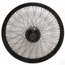 Black 80 Spokes Front Wheel. 21" x 2.15" with Billet Hub for Harley-Davidson