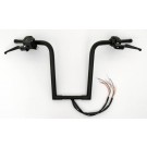 18" Rise Black Frisco Chubby's Ape Hangers 1-1/4" Diameter Handlebars with Hand Controls and Switches Harley Motorcycles