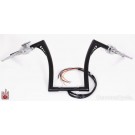El Diablo 14" Black Ape Hangers 1-1/4" Diameter with Hand Controls and Switches for Harley-Davidson