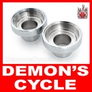 Chrome Billet Fork Cups for Harley-Davidson Frame Necks 1" Stems