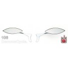 Chrome Billet Mirrors (Cateye Z) for Honda, Yamaha, Suzuki, Kawasaki, BMW, Ducati, Triumph any metric