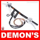 1-1/4" Black Handlebars T-Bars with Built-In Blinkers 4.5" Rise with Hand Controls + Switches for Harley