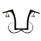 El Diablo Black 18" Rise Universal Ape Hangers 1-1/4" Diameter Handlebars With Switches for Harley Motorcycles