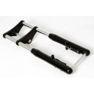 Black Billet Front End 2" Over Stock 3 Degree Raked Length Single Disc for Harley 2000-Up